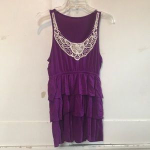 Beautiful Delia’s Tank with Crochet Design